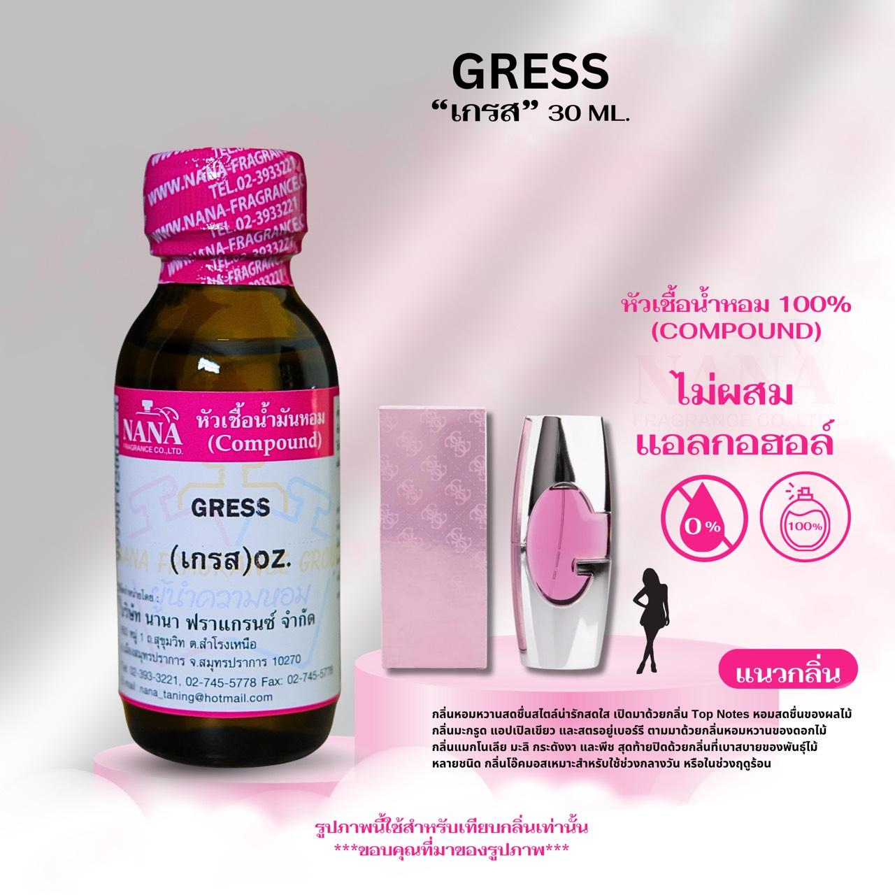 หัวเชื้อน้ำหอม 100% กลิ่น เกรส (GRESS)