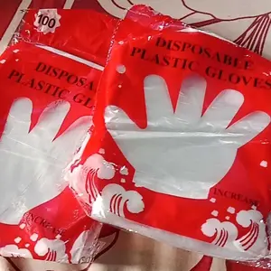 Sarung Tangan Plastik Plastic Isi 100pcs 100pc 100 pcs pc Disposable Gloves Transparan Steril Sekali Pakai Pake Hand Glove