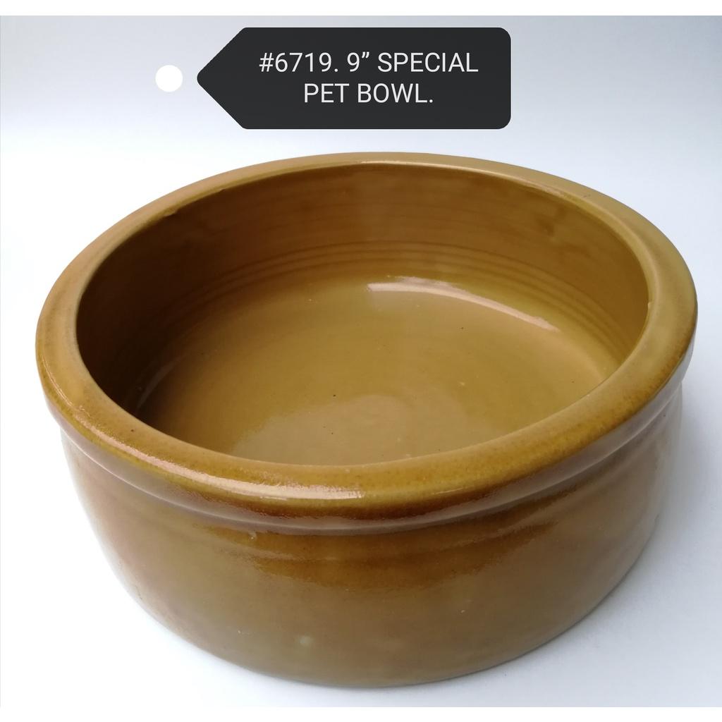 Pet Cat Rabbit Dog Food Feeding Water Drinking Bowl Clay Ceramic 6719 9inch Smooth Bekas Minum Makan Kucing Arnab Anjing