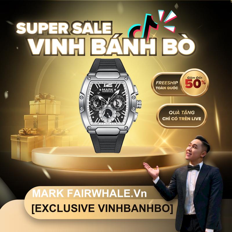 EXCLUSIVE VINHBANHBO Đồng Hồ Thạch Anh Nam Mark Fairfleece Xu Hướng Thời Trang Dễ Phối Đồ Giá Cả Phải Chăng Sang Trọng Đồng Hồ Sáu Chân Vuông Chống Nước Có Lịch Đa Năng 5950