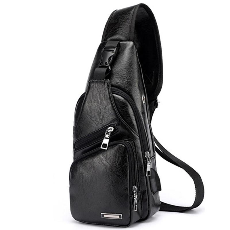 Product Introduction of Men's USB Charging Bag Men's Chest Bag for Custom PU PVC Shoulder Bag Diagonal Package Messenger Travel Bag Cross Body Bags 25