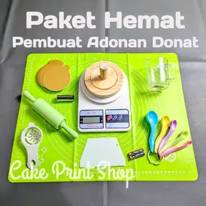 1 set paket hemat pembuat donat / cetakan donat kayu Silicon Kitchenware