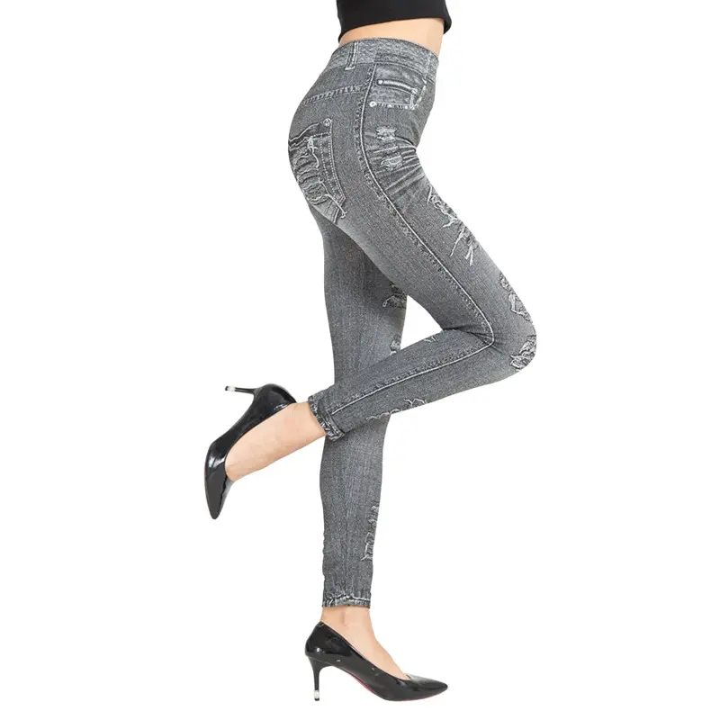Quần Jean Giả Co Giãn Cho Nữ, Quần Legging Ôm Sát, Quần Bó Hông, Quần Bút Chì 7
