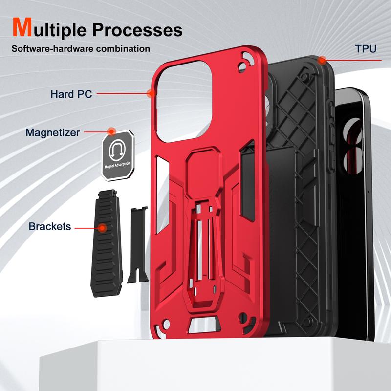Product Introduction of Silicone Shockproof Foldable Stand Case for iPhone 7/8 Plus/X/11/12/13/14/15 Pro Max - Protective Phone Cover with Built-in Kickstand 12