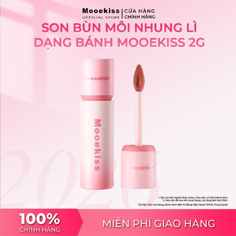 Son kem lì Mooekiss “ Bánh Sữa” chất son nhẹ bền màu che khuyết điểm môi dưỡng ẩm làm sáng da dùng được cho cả môi và má 2g