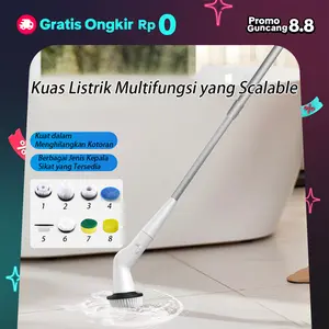 8in1 Sikat Pembersih Listrik Sikat Pembersih Elektrik Tanpa Kabel Tahan Air portable Shower Lantai Kamar Mandi scrubber /Sikat WC Elektrik/ Toilet Scrubber
