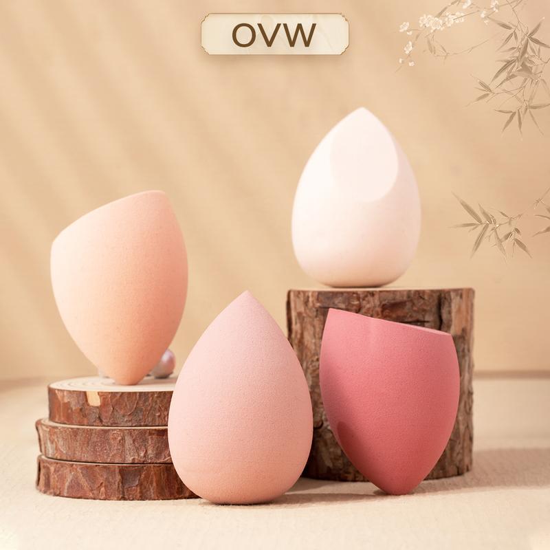 Bông Đánh Phấn Trang Điểm Hình Quả Trứng OVW Bộ 4 Cái Mút Làm Đẹp Mút Trộn Siêu Mềm Thiết Kế Hình Giọt Nước