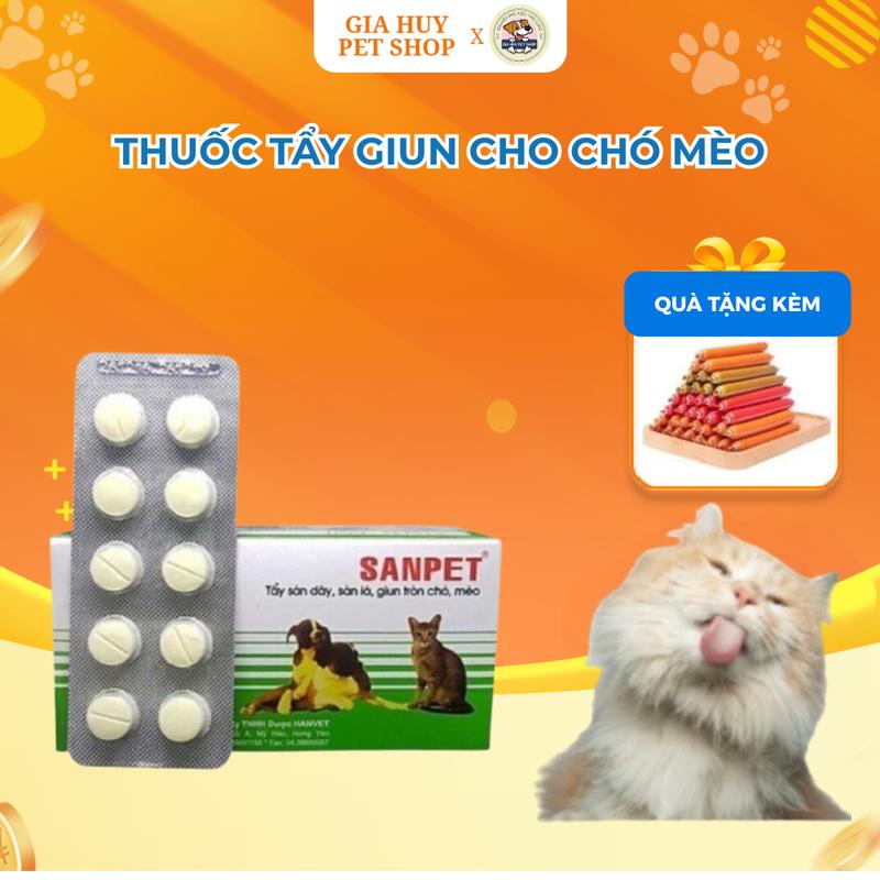 Thuốc tẩy giun cho chó mèo sổ giun cho chó mèo 1 viên