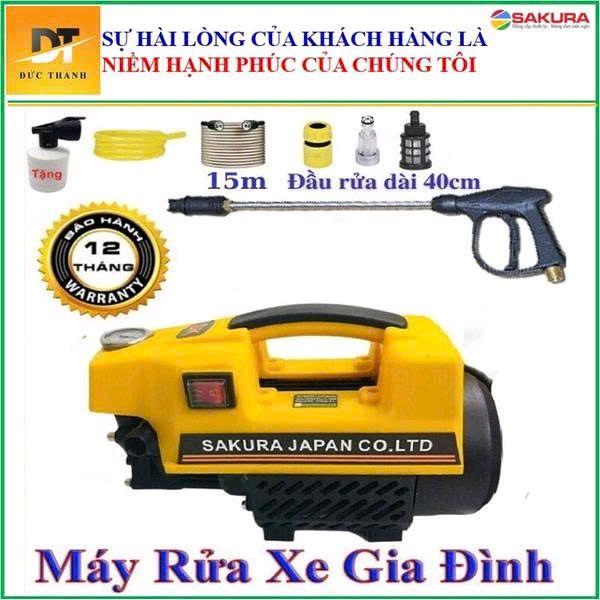 Máy rửa xe sakura công xuất 3500 w lõi đồng dây dài 15m công xuất