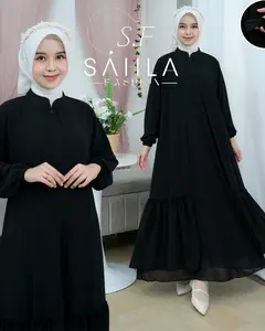 Gamis Ceruty Polosan Premium Baby Doll Dress Ceruty Baby dool Dress Simple Elegan Almahyrra dress