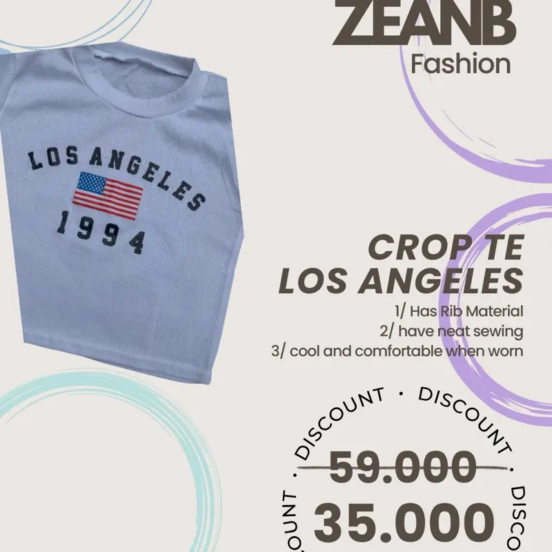Crop Tee LA 1994 RIB (LD 88-P40) | Crop HEAVEN SENT