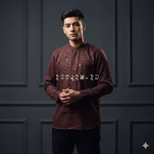 ISTAQIM - kemko Zaidan KEmeja koko Sultan embos lengan panjang baju takwa muslim 2026 embos koko sultan Pohon kurma