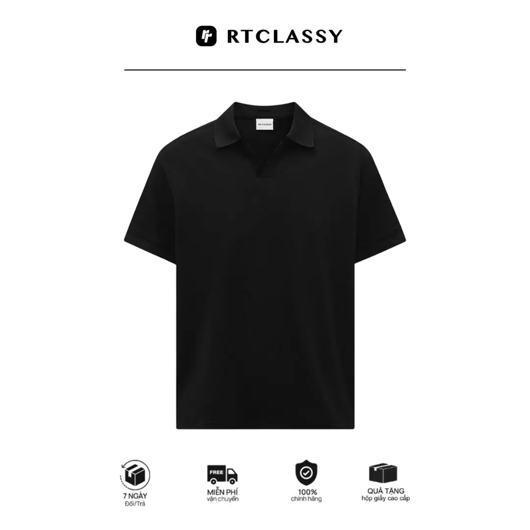 Áo Polo Cổ V RTCLASSY Vải Cotton Dệt Chéo Dày Dặn Form Regular Trẻ Trung | BigBuy360 - bigbuy360.vn