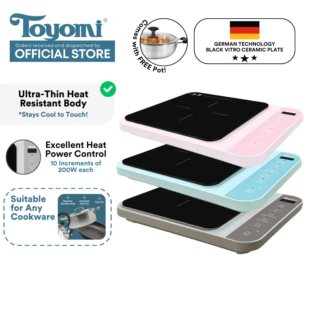 [NEW] TOYOMI Digital Hob Induction Cooker with FREE Stainless Steel Pot IH 12V12
