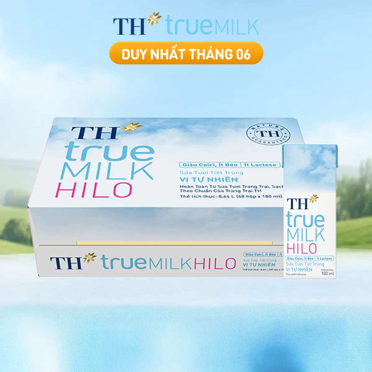 [Affiliate]Thùng 48 hộp sữa tươi tiệt trùng TH true Milk HILO (180ml x 48 hộp)