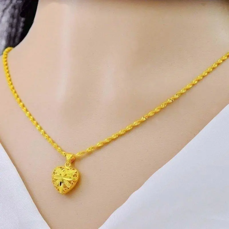 【IDO】 Fast Shipping Jewelry,Heart Pendant Necklace,Non Tarnish,Accessories,for Women Kwintas,Gift for gf XL1406
