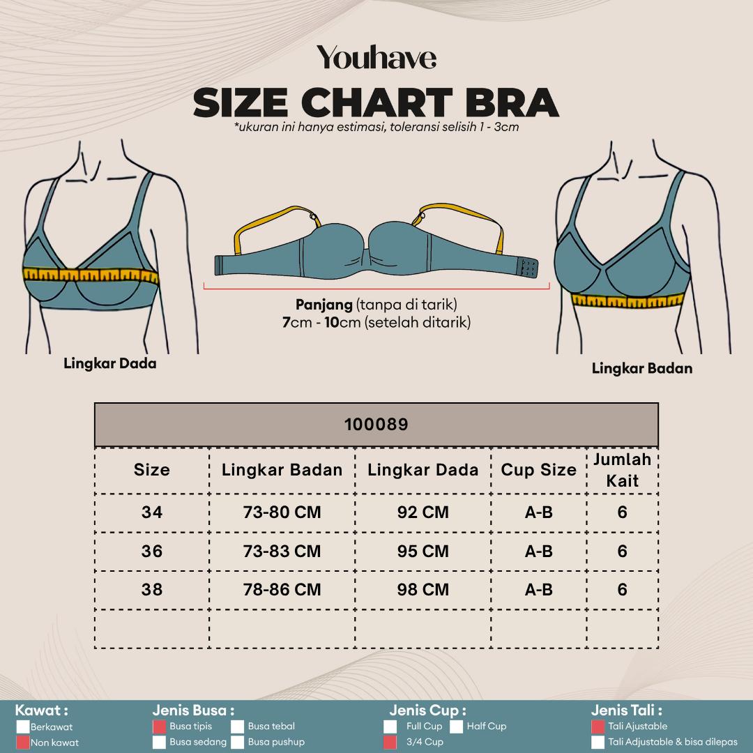 You've ( YouHave ) BH Bra Tanpa Kawat Wanita Premium Satin Seamless Busa Tipis 100089
