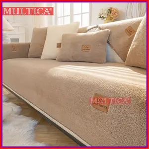 MULTICA Sarung sofa 1 2 3 4 Seater Bulu Tebal Velvet Cover sofa Anti Slip Cushion Simple Modern