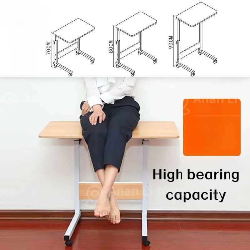 Product Introduction of Multifunctional portable wheeled computer desk portable multifunctional easy lifting laptop table computer desk removable/adjustable computer desk White wheeled desk furniture no fire safety label Yellow (45x30x65) 10