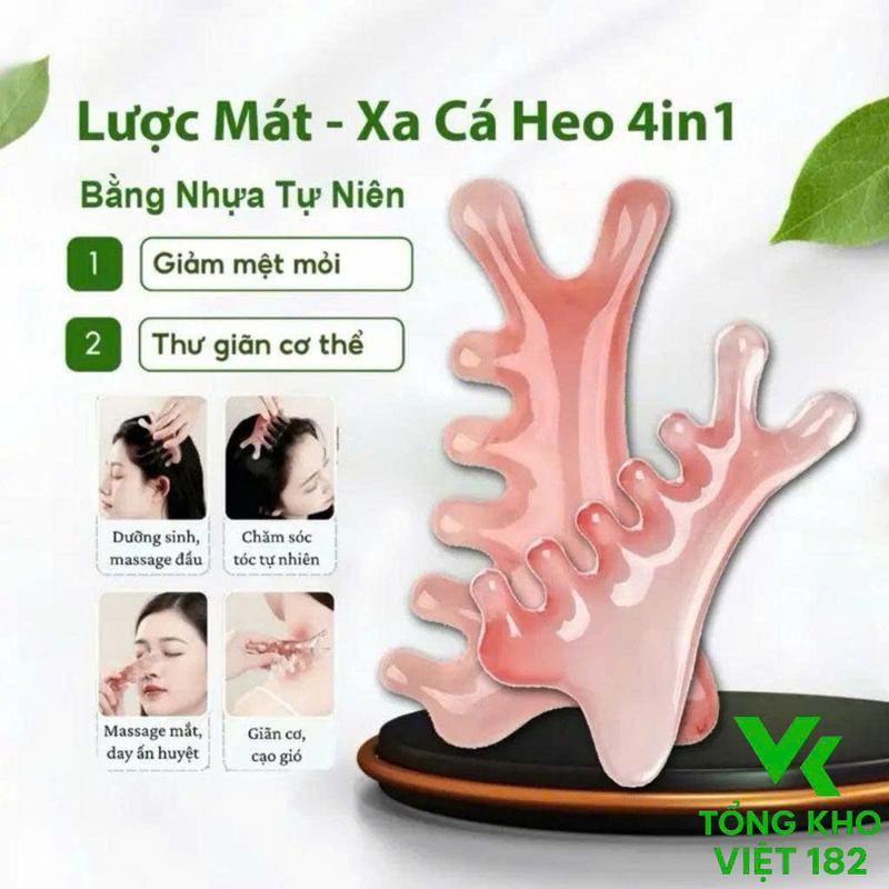 Lược Massage Cá Heo 4 Trong 1 Dụng Cụ Mát Xa Mặt Đầu Cổ Toàn Thân Giúp Thư Giãn…