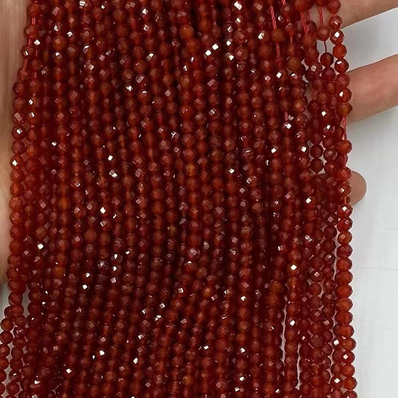 Product Introduction of Hạt Đá Quý Mã Não Đỏ, Bán Buôn, Hạt Rời Nhỏ Nhiều Mặt, Hạt Tự Làm, Thích Hợp Để Làm Đồ Trang Sức, Thiết Kế, Vòng Tay Thủ Công, 15 Inch, Có Kích Thước 2/3 / 4mm 33