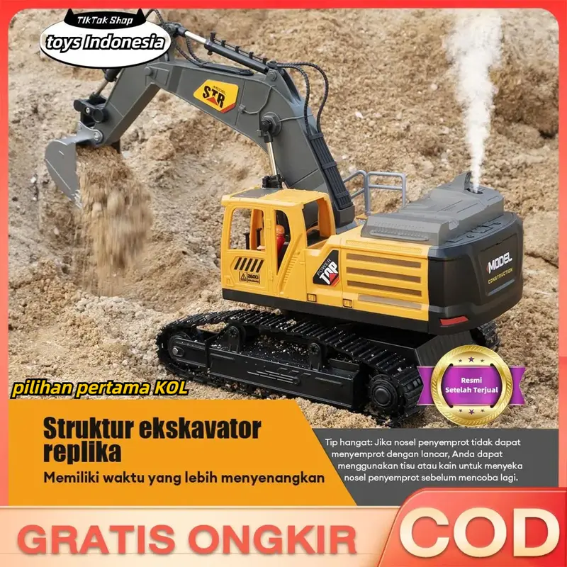 Mainan Excavator RC 1:14 - 14 Channel, Remote Control 2.4GHz, Kendaraan Teknik Crawler untuk Anak-(Toys lndonesia) 0