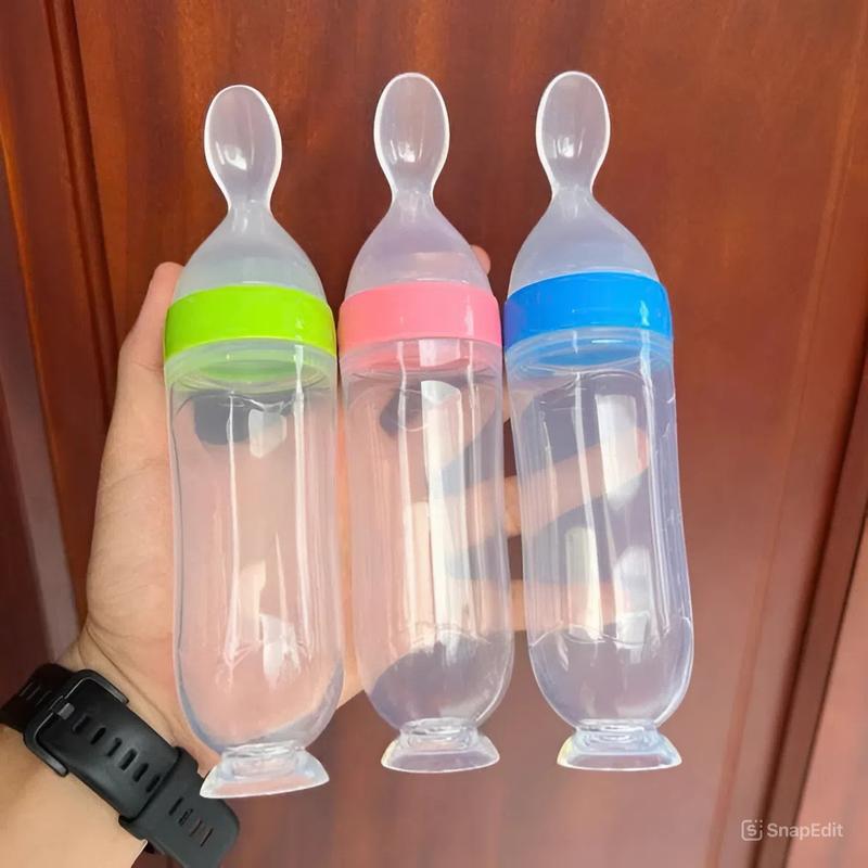 bình thìa silicon ăn dặm cho trẻ 120ml cho bé có vạch chia ml,bón cháo đút bột.
