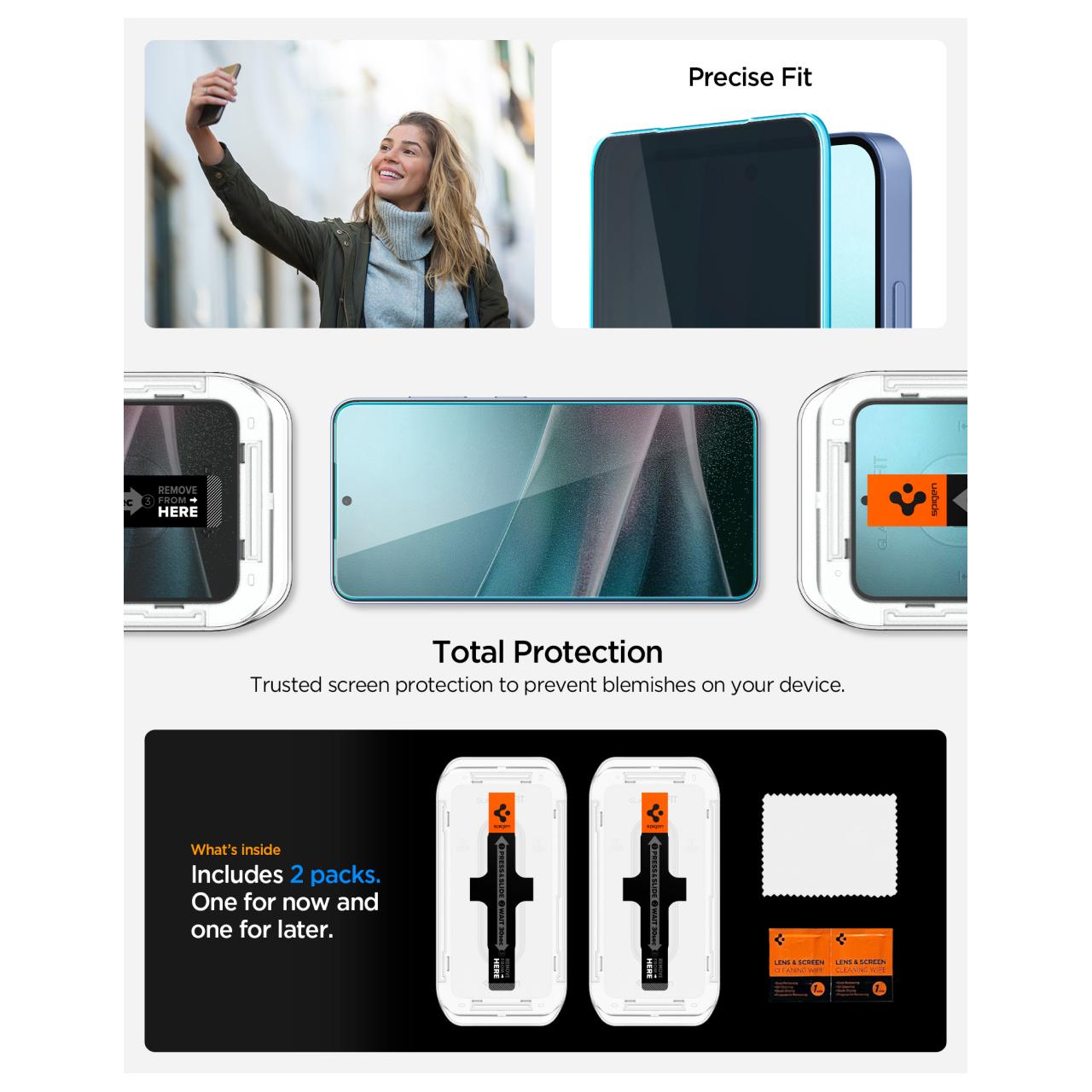 SPIGEN Tempered Glass for Samsung Galaxy S25 S24 S23 Ultra Plus Edge Glas tR EZ Fit Anti Spy Clear HD Anti Gores Protector