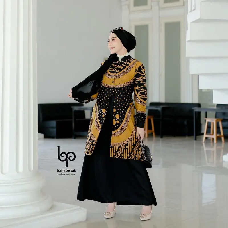 Gamis Dress Kondangan Pesta Mewah Elegan Busui / baju kondangan batik gamis terbaru/ gamis wanita batik dress Panjang Muslim Nyaman Atasan 0