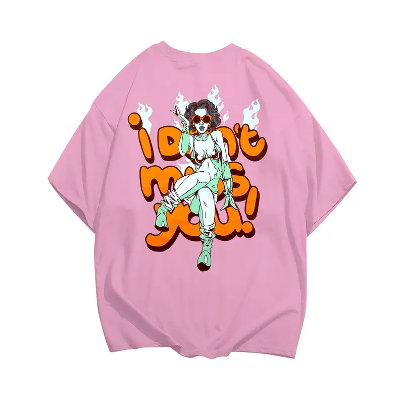 Pink Oversize Tshirt I Dont Miss You Kaos Distro 0