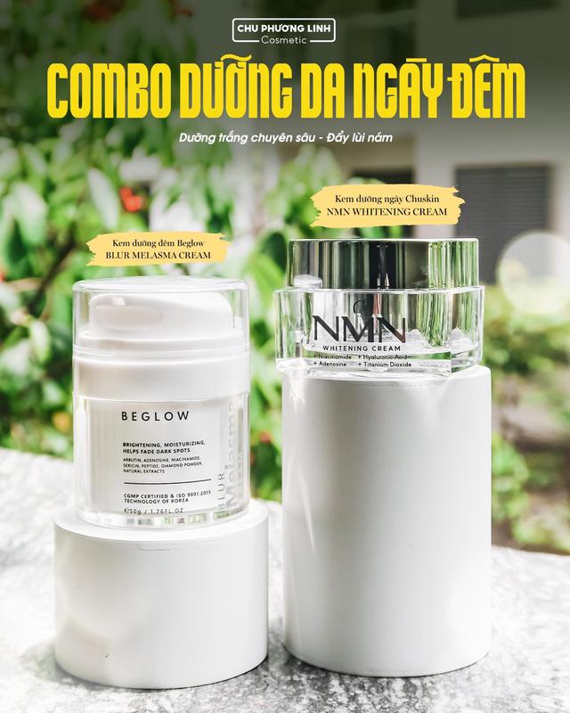 Combo kem ngày NMN Chuskin và Kem đêm bạch tuyết – Dưỡng trắng trẻ hóa da – 50G CB0176