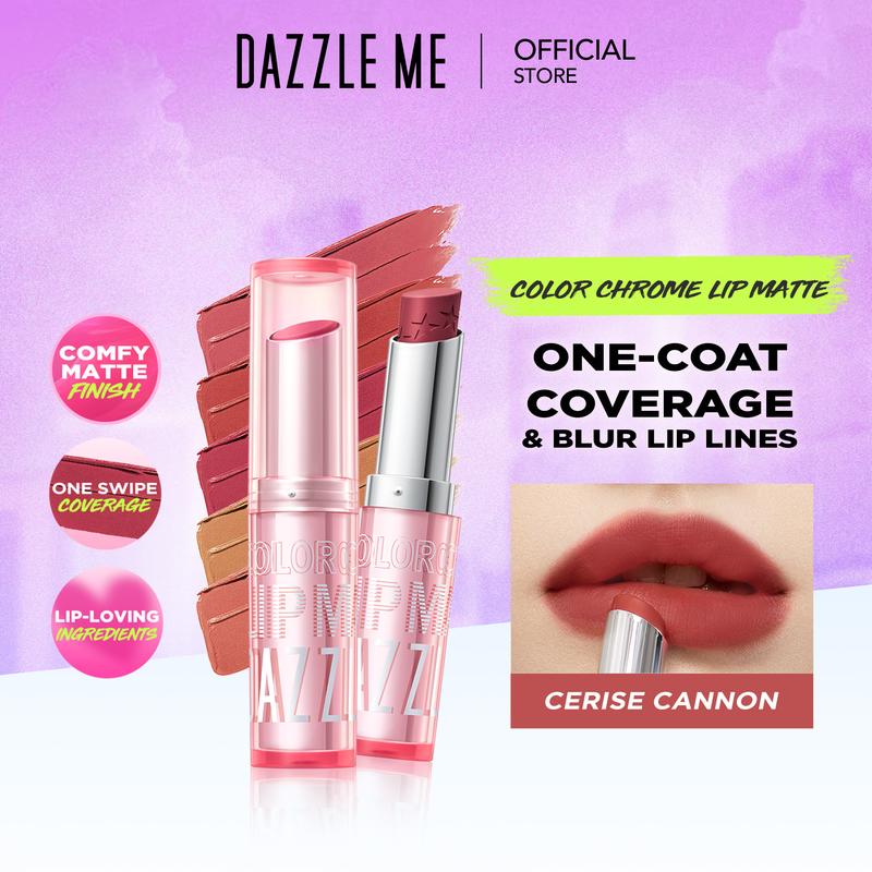 DAZZLE ME Color Chrome Lip Matte Matte Lipstick dengan hasil - Shop ...