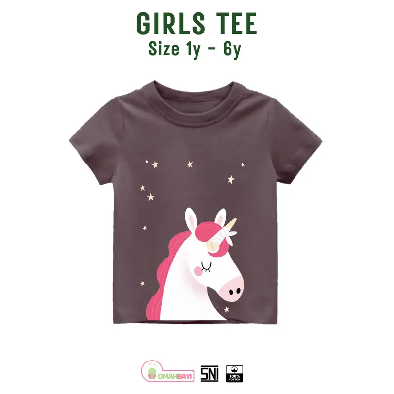 OMAHBAYI - Kaos Anak Perempuan Bahan Cotton Combad Umur 1 sampai 6 tahun 4