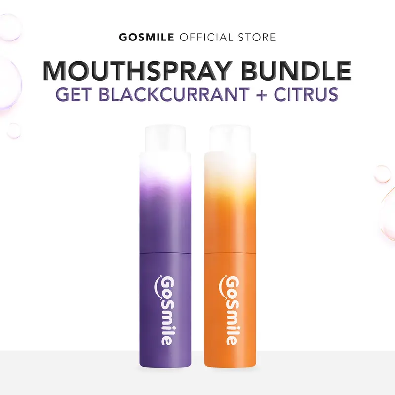 Go Smile NEW BUNDLE 2 Mouthspray Blackcurrant dan Mouthspray Citrus ( men's version )- Mouth Spray Mulut Fresh untuk Menghilangkan Bau Mulut [BPOM] Penyegar 0