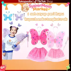 Kostum Anak Anak Rok Sayap,Tongkat Dan Rok Tutu Model Kupu Kupu/Butterfly Costume Party Anak anak Import
