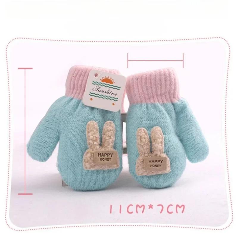 Product Introduction of 1-4 Years baby Winter Hand Gloves Thick Warmer Knitted Mittens Thicken Mittens for Kids Cute Cartoon Gloves Boys Girls 0
