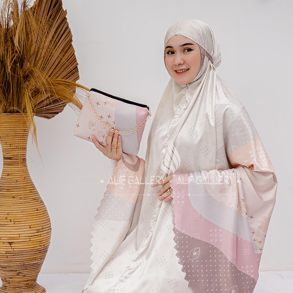 ALIF GALLERY - Mukena Silk Premium 2in1 Lasercut Marwah Series Motif Mewah ALIF GALLERY - Mukena Silk Premium 2in1 Lasercut Marwah Series Motif Mewah