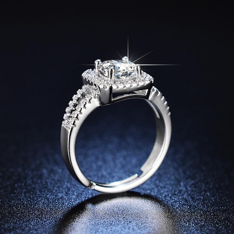 [Box Package]1pc Luxury White Rings for Women Sparkling Square Engagement Ring Anniversary  Wedding Rings for Women Gift 2