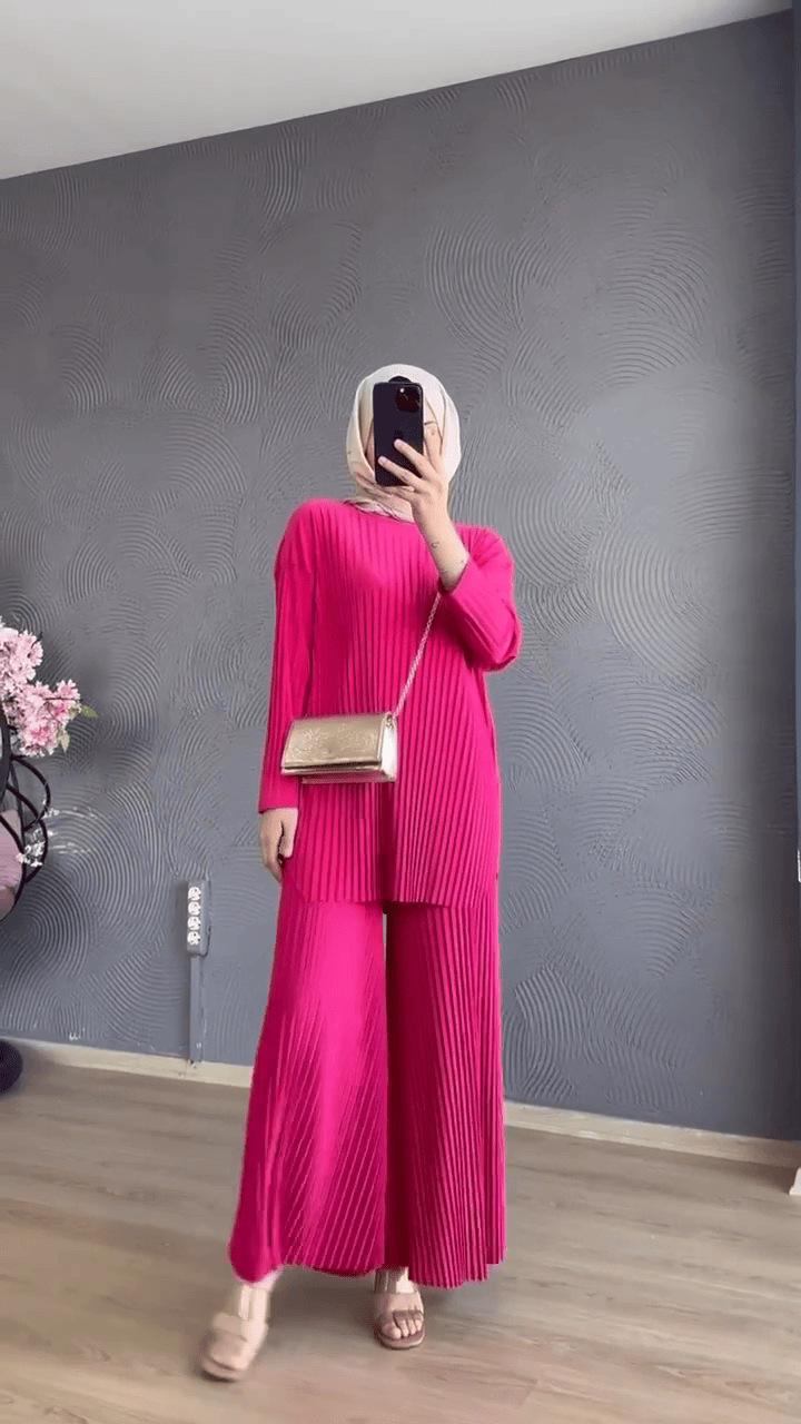 Product Introduction of Women's Clothing 2023 Autumn New Fashion Pleated Temperament Long Sleeve Shirt High Waist Wide Leg Pants Suit 6