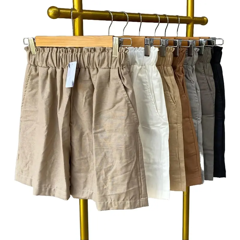 Joya Pants Celana Pendek Linen Wanita Size M L XL Jumbo Pinggang Elastis Saku Samping Shorts Santai Casual Dewasa hotpants rayon Kulot Katun 0