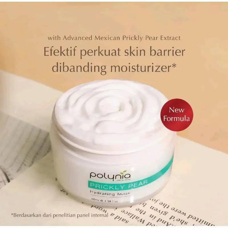 POLYNIA Prickly Pear Hydrating Face Mask Wajah Hyaluronic Masker Aging Penyegar Acid Ceramide Ceramide Kering