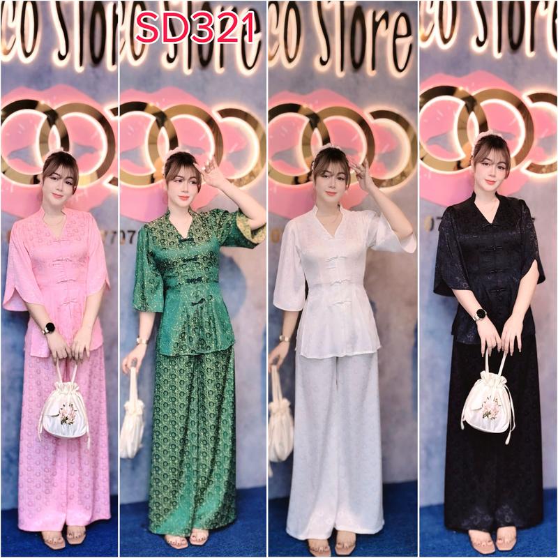 SD321 Bộ Pháp Phục Đi Lễ Chùa Hoa Nhí Dễ Thương Bộ Đồ Lam Đi Chùa Set Bà Ba