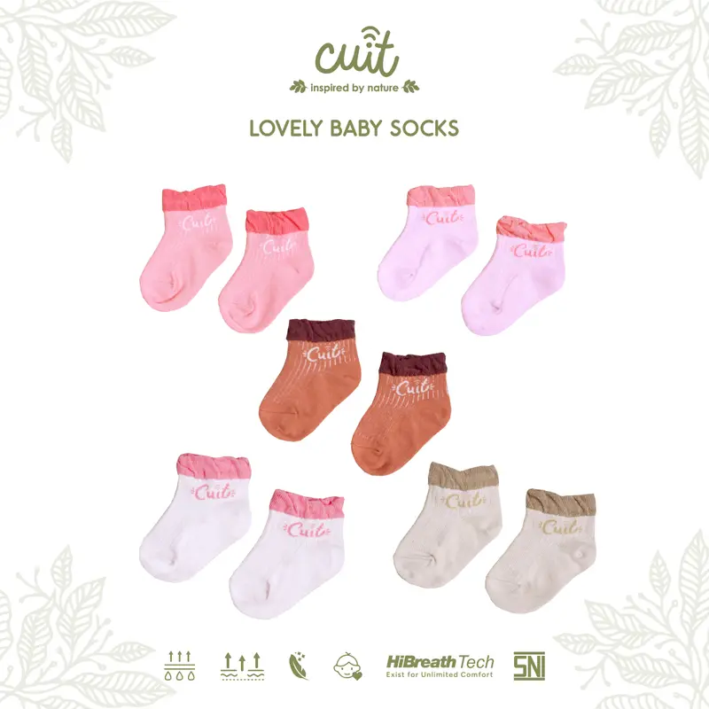 CUIT Ruffle Socks Kaos Kaki Anak Perempuan Lovely - Toddler Socks 6 - 12 Bulan - Kaos Kaki Lucu 6