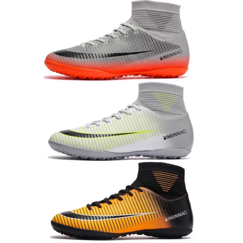 Product Introduction of Children Adult Unisex High Top Five Football boot Indoor Training Football Kasut bola sepak Football Boots Sports Men's Leisure 1