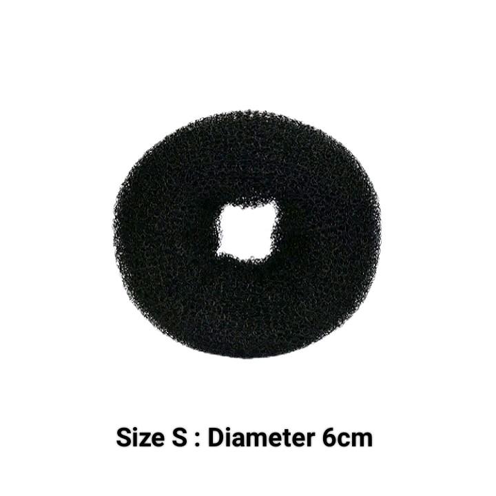 Hairbund Donat Rambut Sanggul Cepol Scrunchies Hitam 1