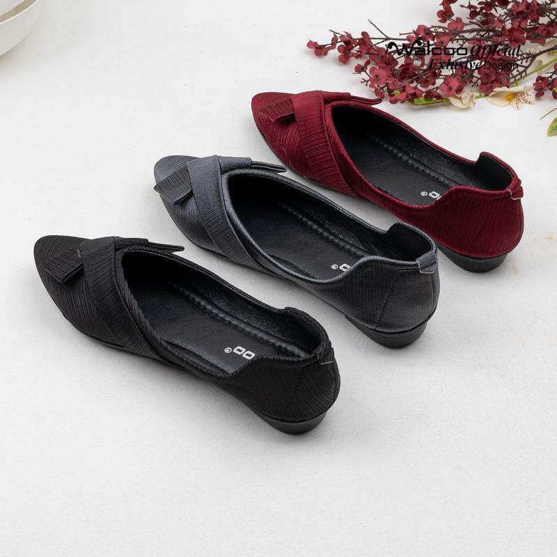 WALCOO DIONE Sepatu Flatshoes Wanita Bahan Satin Formal dan Kasual 5