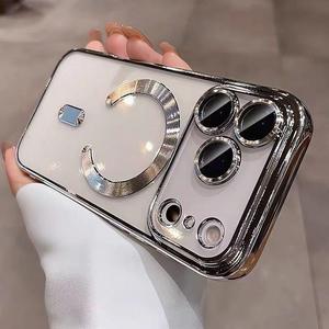 高級プレーティングクリア磁気マグセーフ対応ワイヤレス充電ケース iPhone 17/16/15/Pro Max/17 Air/ 17 Pro用保護カバー