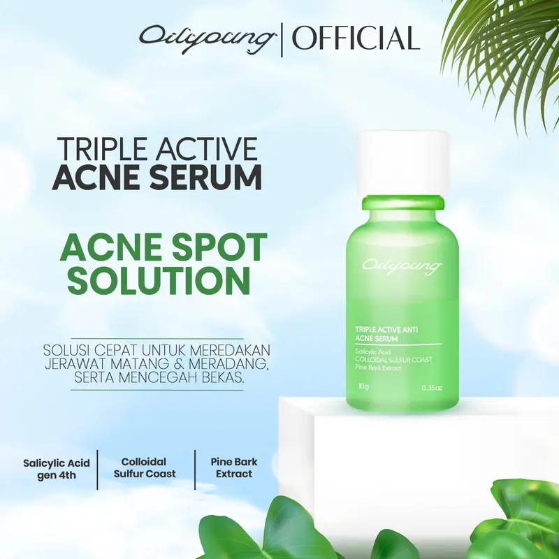 [Creator] Oilyoung Triple Active Anti Acne Serum 10g - Salicylic Acid Acne Drying Lotion Serum Jerawat Acne Treatment Wajah Berjerawat Extract Niacinamide Hyaluronic 0