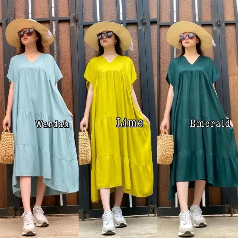 KANZIA HOME DRESS / DASTER VIRAL / DRESS SUSUN / DASTER MURAH Nyaman Panjang Wanita Bumil Rayon Dewasa Tidur Busui Kancing