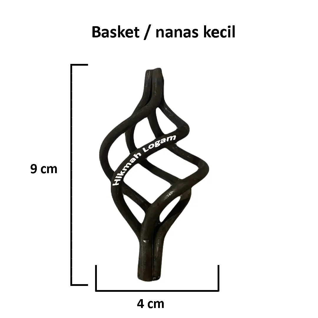 Basket atau nanas ukuran kecil ornamen pagar besi
